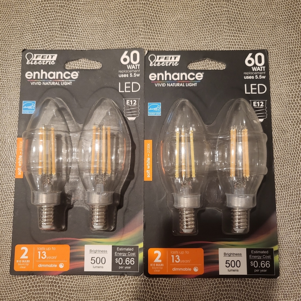 Feit Enhance B10 E26 (Medium) Filament LED Bulb Soft White 60 Watt Equivalence 2
